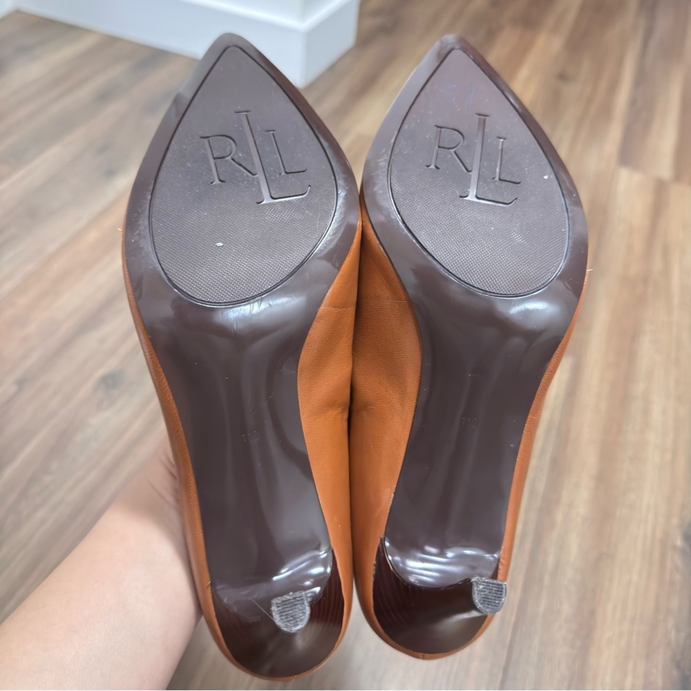 Lauren Ralph Lauren Brown Leather Heels women’s size 11B - Picture 3 of 8